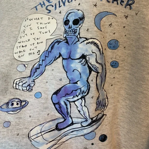 Supreme Daniel Johnston Silver Surfer Hooded Sweatshirt Hoodie - Picture 4 of 7